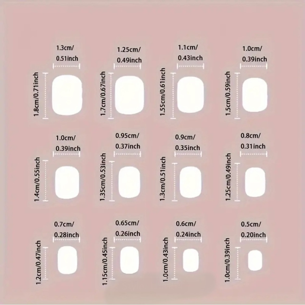 Peach & Blue Floral Accent Press-On Nails – 24pc Short Square Set - Picture 5 of 7